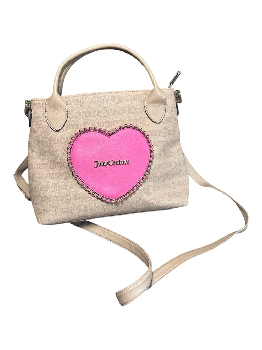 Juicy Couture "Love Never Dies" mini tote with pink heart